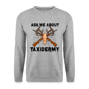 Drôle de taxidermiste taxidermie trophée de chasse - Sweat-shirt Unisexe - gris chiné - Devant - Alina (178cm) & Michal (187cm)