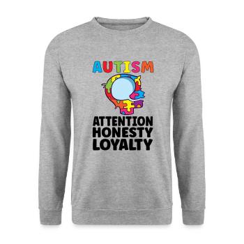 Sensibilisation à l’autisme Maladie autistique Poison autistique - Sweat-shirt Unisexe - gris chiné - Devant - Alina (178cm) & Michal (187cm)