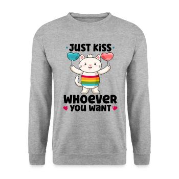 Lgbtq Transgender Gay Lesbian Feminismus Feminist - Unisex Pullover - Weißgrau meliert - Vorne - Alina (178cm) & Michal (187cm)