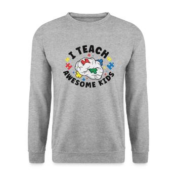 Sonderschullehrer Sped Teacher Inclusion - Unisex Pullover - Weißgrau meliert - Vorne - Alina (178cm) & Michal (187cm)