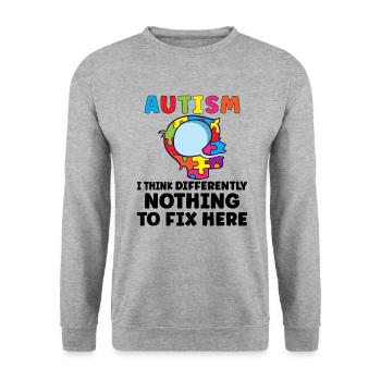 Autism Awareness Autism Disease Autistic Gift - Unisex Pullover - Weißgrau meliert - Vorne - Alina (178cm) & Michal (187cm)