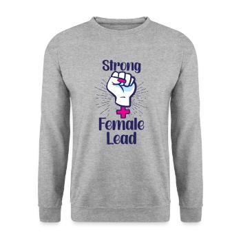 Feminist Feminism Actor Theater Drama Teacher - Unisex Sweatshirt - salt & pepper - Front - Alina (178cm) & Michal (187cm)