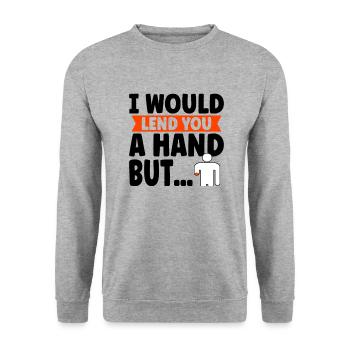 Hand Arm Amputee Assembly Required Amputation - Unisex Sweatshirt - salt & pepper - Front - Alina (178cm) & Michal (187cm)