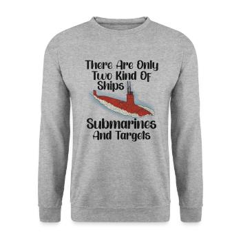 Submariner Definition Submarines Veteran Gift - Unisex Pullover - Weißgrau meliert - Vorne - Alina (178cm) & Michal (187cm)