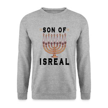 Israelite Jew Israelite Heritage Jewish Israel Jew - Unisex Sweatshirt - salt & pepper - Front - Alina (178cm) & Michal (187cm)