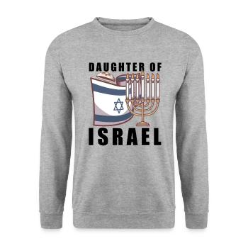 Juif israélite Héritage israélite Juif Israël Juif - Sweat-shirt Unisexe - gris chiné - Devant - Alina (178cm) & Michal (187cm)
