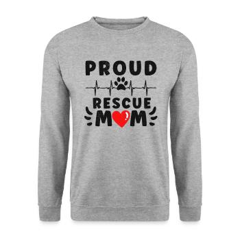 DOG RESCUE ANIMAL RIGHTS RESCUE DOG ADOPTION - Unisex Pullover - Weißgrau meliert - Vorne - Alina (178cm) & Michal (187cm)