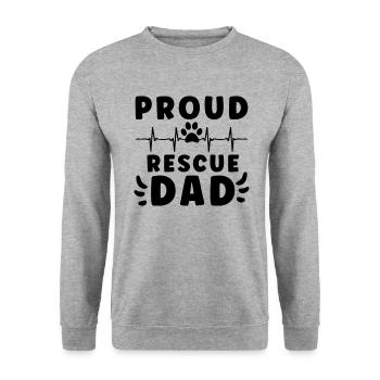 DOG RESCUE ANIMAL RIGHTS RESCUE DOG ADOPTION - Unisex Pullover - Weißgrau meliert - Vorne - Alina (178cm) & Michal (187cm)