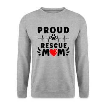 DOG RESCUE ANIMAL RIGHTS RESCUE DOG ADOPTION - Unisex Pullover - Weißgrau meliert - Vorne - Alina (178cm) & Michal (187cm)