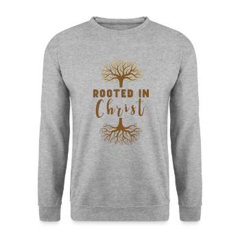 Jesus Christianity God Praying Prayer Pastor - Unisex Sweatshirt - salt & pepper - Front - Alina (178cm) & Michal (187cm)