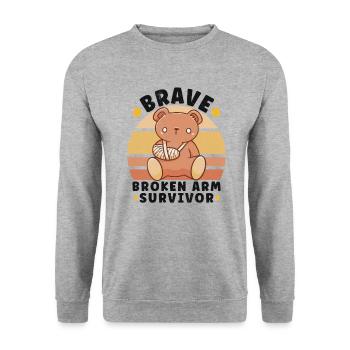 Broken Hand Broken Arm Broken Bones Funny Broken - Unisex Sweatshirt - salt & pepper - Front - Alina (178cm) & Michal (187cm)