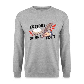 Autor Schreiben Schriftsteller Literatur - Unisex Pullover - Weißgrau meliert - Vorne - Alina (178cm) & Michal (187cm)