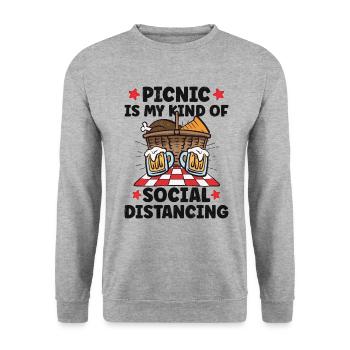 Picnic Lover Pique-Panier de nourriture Date de pique- - Sweat-shirt Unisexe - gris chiné - Devant - Alina (178cm) & Michal (187cm)