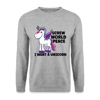 Horse Dressage Horseback-Riding Horse Girl Barn - Unisex Pullover - Weißgrau meliert - Vorne - Alina (178cm) & Michal (187cm)