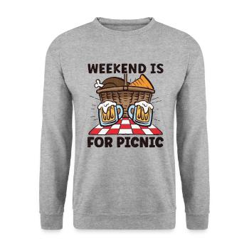 Picnic Lover Pique-Panier de nourriture Date de pique- - Sweat-shirt Unisexe - gris chiné - Devant - Alina (178cm) & Michal (187cm)
