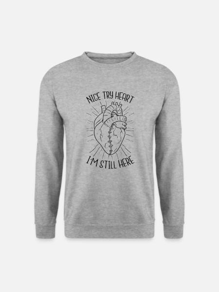 Herzinfarkt Chirurgie Am Offenen Herzen - Unisex Pullover - Weißgrau meliert