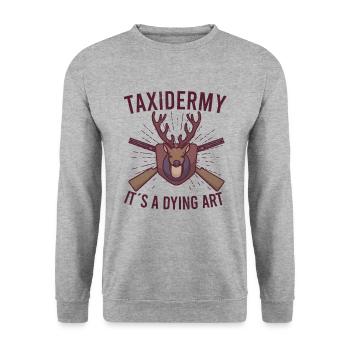 Drôle de taxidermiste taxidermie trophée de chasse - Sweat-shirt Unisexe - gris chiné - Devant - Alina (178cm) & Michal (187cm)