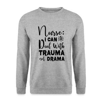 Infirmière Infirmière Infirmière Clinique Paramédicale - Sweat-shirt Unisexe - gris chiné - Devant - Alina (178cm) & Michal (187cm)