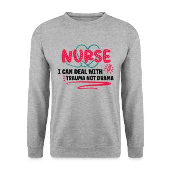 Infirmière Infirmière Infirmière Clinique Paramédicale - Sweat-shirt Unisexe - gris chiné - Devant - Alina (178cm) & Michal (187cm)