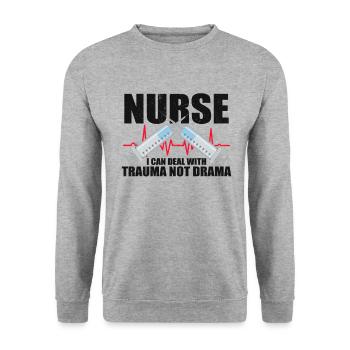 Infirmière Infirmière Infirmière Clinique Paramédicale - Sweat-shirt Unisexe - gris chiné - Devant - Alina (178cm) & Michal (187cm)