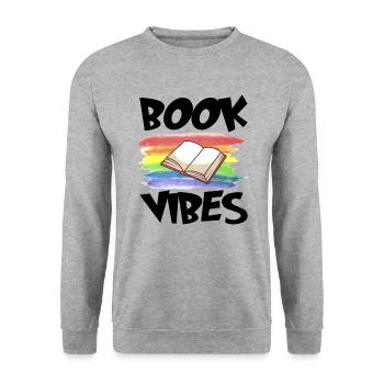 Book Reader Reading Literature Bookworm Gift Idea - Unisex Sweatshirt - salt & pepper - Front - Alina (178cm) & Michal (187cm)