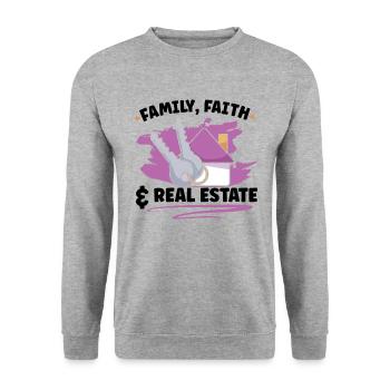 Real Estate Agent Realtor Home Closing Investor - Unisex Sweatshirt - salt & pepper - Front - Alina (178cm) & Michal (187cm)