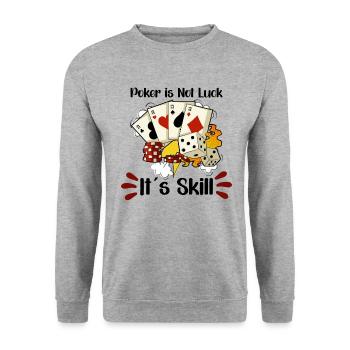 Poker Casino Poker Player Gambling Roulette Gift - Unisex Sweatshirt - salt & pepper - Front - Alina (178cm) & Michal (187cm)