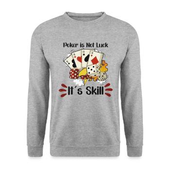 Poker Casino Poker Player Gambling Roulette Gift - Unisex Pullover - Weißgrau meliert - Vorne - Alina (178cm) & Michal (187cm)