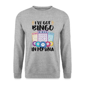 Bingo Card Game Grandma Bingo Player Bingo Cards - Unisex Sweatshirt - salt & pepper - Front - Alina (178cm) & Michal (187cm)
