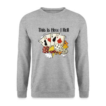 Poker Casino Poker Player Gambling Roulette Gift - Unisex Pullover - Weißgrau meliert - Vorne - Alina (178cm) & Michal (187cm)