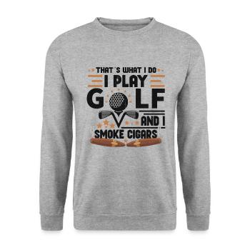Golf Player Golfer Golf Golf Cart Golf Mom - Unisex Pullover - Weißgrau meliert - Vorne - Alina (178cm) & Michal (187cm)