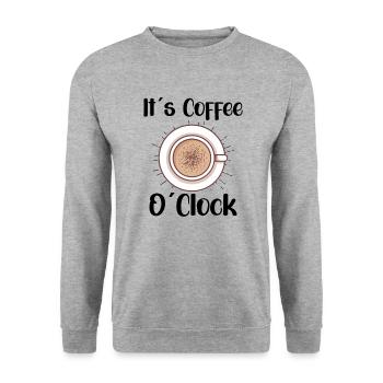 Coffee Lover Caffeine Molecule Java Latte Espresso - Unisex Pullover - Weißgrau meliert - Vorne - Alina (178cm) & Michal (187cm)