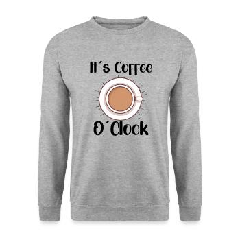 Coffee Lover Caffeine Molecule Java Latte Espresso - Unisex Pullover - Weißgrau meliert - Vorne - Alina (178cm) & Michal (187cm)