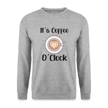 Coffee Lover Caffeine Molecule Java Latte Espresso - Unisex Pullover - Weißgrau meliert - Vorne - Alina (178cm) & Michal (187cm)