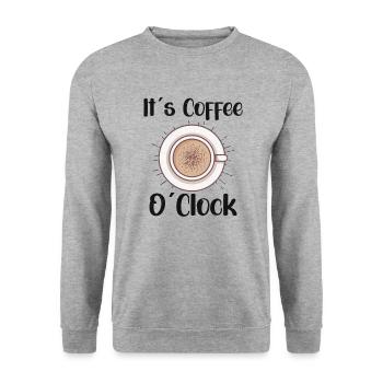 Coffee Lover Caffeine Molecule Java Latte Espresso - Unisex Pullover - Weißgrau meliert - Vorne - Alina (178cm) & Michal (187cm)