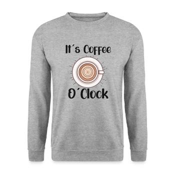 Coffee Lover Caffeine Molecule Java Latte Espresso - Unisex Pullover - Weißgrau meliert - Vorne - Alina (178cm) & Michal (187cm)