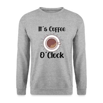 Coffee Lover Caffeine Molecule Java Latte Espresso - Unisex Pullover - Weißgrau meliert - Vorne - Alina (178cm) & Michal (187cm)