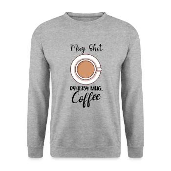 Amateur de café Molécule de caféine Java Latte Espresso - Sweat-shirt Unisexe - gris chiné - Devant - Alina (178cm) & Michal (187cm)