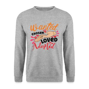 Funny Adoption Adoption Day Gifts - Unisex Sweatshirt - salt & pepper - Front - Alina (178cm) & Michal (187cm)