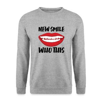 Suspenders Orthodontist Suspenders On Mouth - Unisex Sweatshirt - salt & pepper - Front - Alina (178cm) & Michal (187cm)