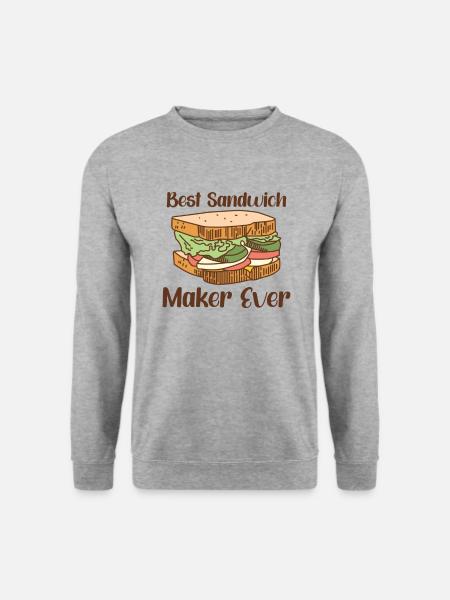 Sandwich Lover Picknick Food Lover Breakfast Gift - Unisex Pullover - Weißgrau meliert