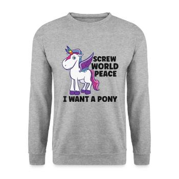 Horse Dressage Horseback-Riding Horse Girl Barn - Unisex Pullover - Weißgrau meliert - Vorne - Alina (178cm) & Michal (187cm)