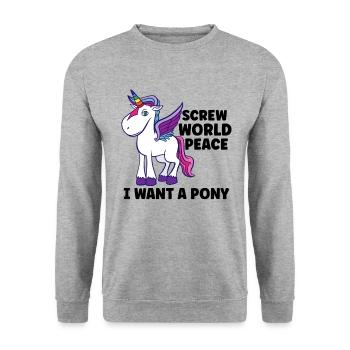 Horse Dressage Horseback-Riding Horse Girl Barn - Unisex Pullover - Weißgrau meliert - Vorne - Alina (178cm) & Michal (187cm)