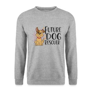 DOG RESCUE ANIMAL RIGHTS RESCUE DOG ADOPTION - Unisex Pullover - Weißgrau meliert - Vorne - Alina (178cm) & Michal (187cm)