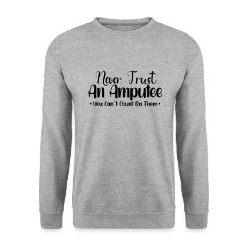 Handicapped Wheelchair Cyborg Leg Arm Amputee - Unisex Pullover - Weißgrau meliert - Vorne - Alina (178cm) & Michal (187cm)