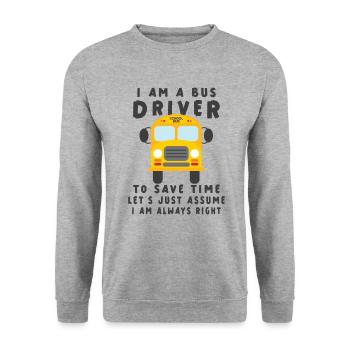 Funny School Bus Driver Appreciation anniversary - Unisex Pullover - Weißgrau meliert - Vorne - Alina (178cm) & Michal (187cm)