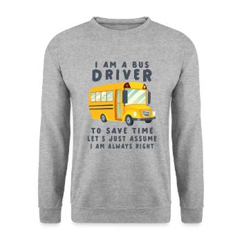 Funny School Bus Driver Appreciation anniversary - Unisex Pullover - Weißgrau meliert - Vorne - Alina (178cm) & Michal (187cm)