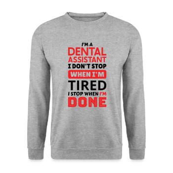 Funny Dentist Dental Assistant Dental Nurse - Unisex Pullover - Weißgrau meliert - Vorne - Alina (178cm) & Michal (187cm)