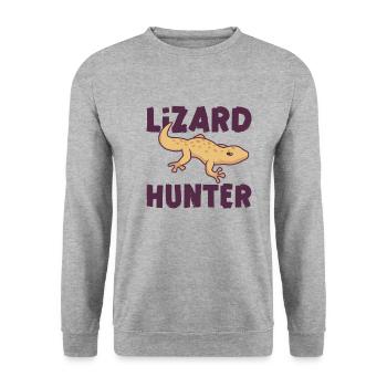 Eidechse Bartagamenliebhaber Reptilienliebhaber - Unisex Pullover - Weißgrau meliert - Vorne - Alina (178cm) & Michal (187cm)