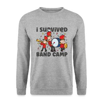 Marching Band Clarinetist School Rehearsal Music - Unisex Sweatshirt - salt & pepper - Front - Alina (178cm) & Michal (187cm)